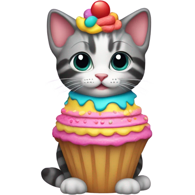 Kitten wearing a cake suit emoji