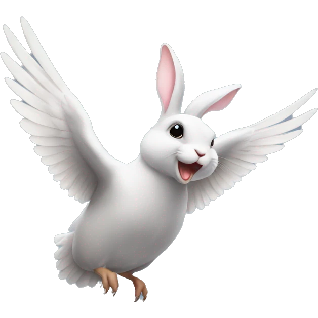 Rabbit flying on a pigeon emoji