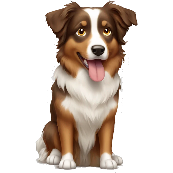 Brown tan and white Australian shepherd  emoji