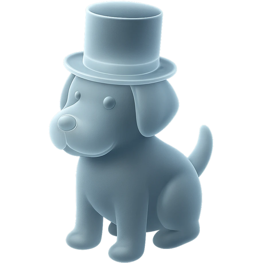 dog with tophat emoji