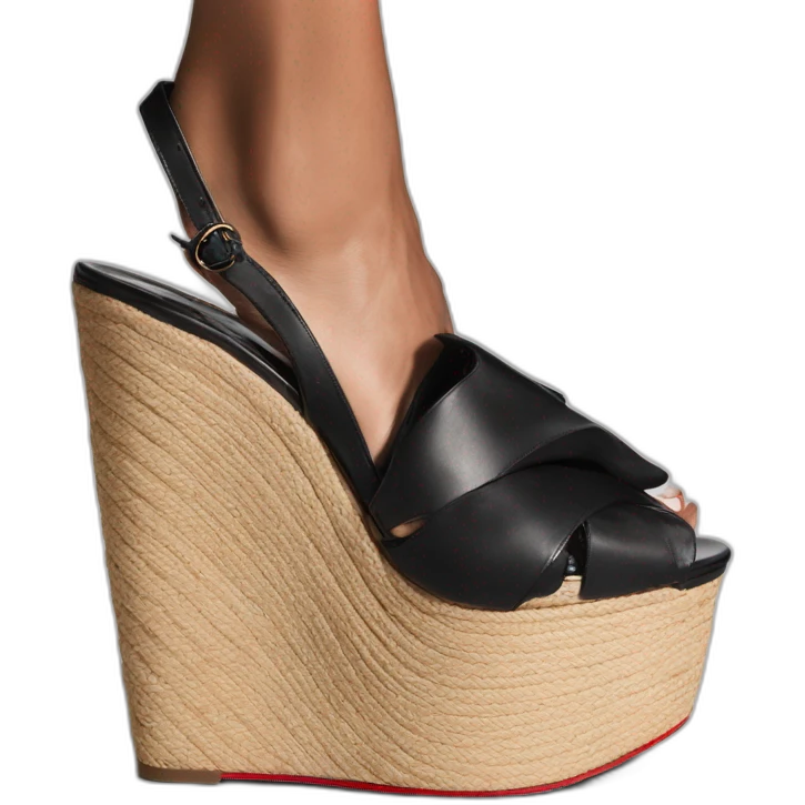 Platform wedges black louboutin sandal emoji