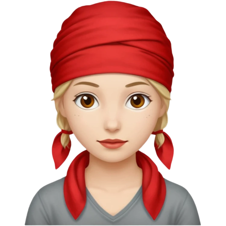 woman with wearing red bandana emoji