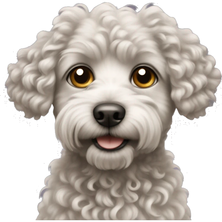 small curly haired dog emoji