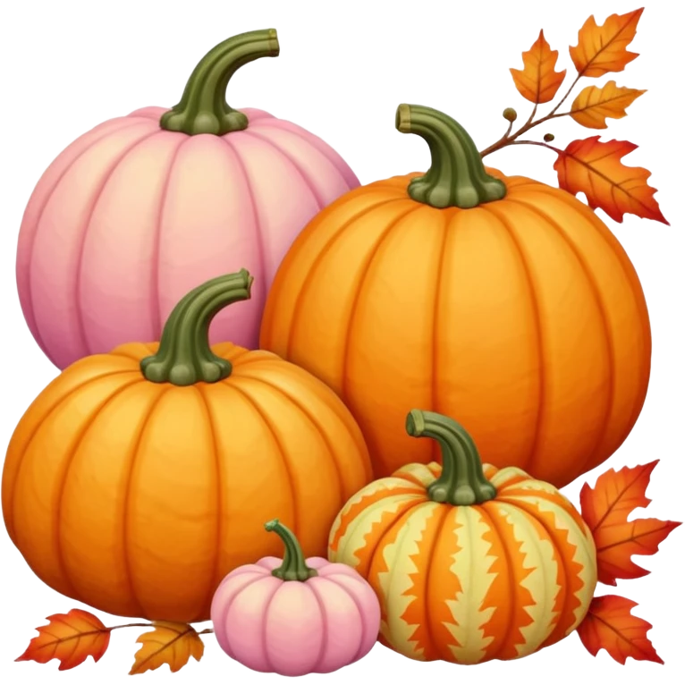 pink orange pastel fall decor emoji