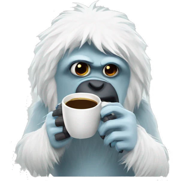 Yeti drinking coffee emoji