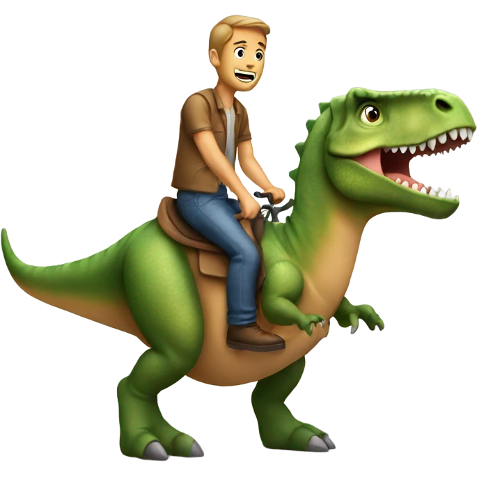 A man riding a dinosaur  emoji