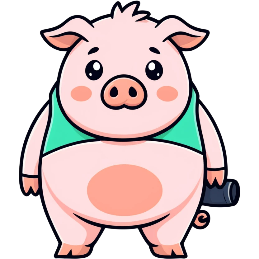 Pig wering a big pants emoji
