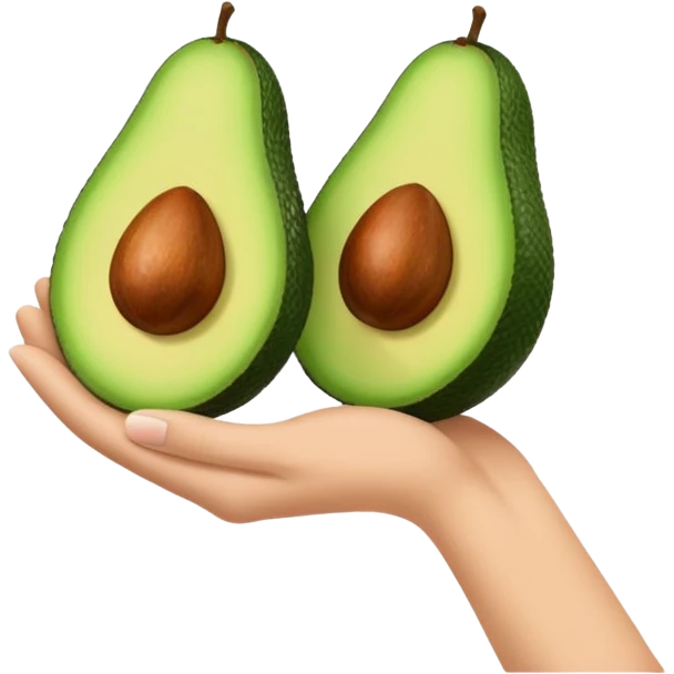 hands holding a so small avocado emoji