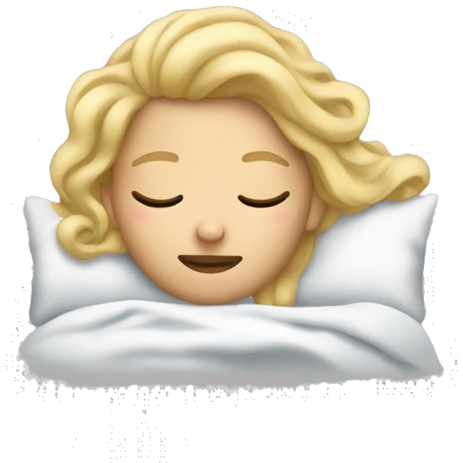 Create an emoji of a blonde sleeping in bed emoji