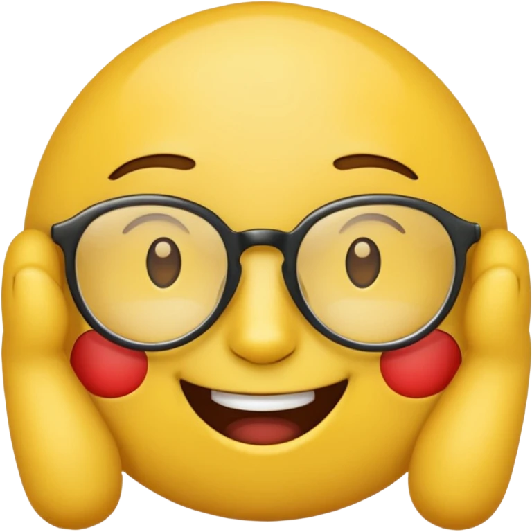 simple yellow emoji in glasses emoji