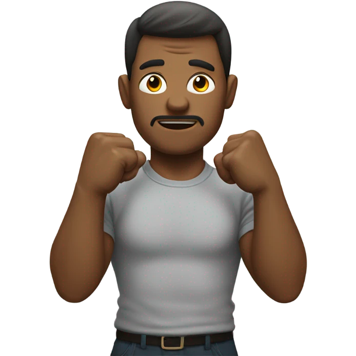 Man holding up two fists emoji