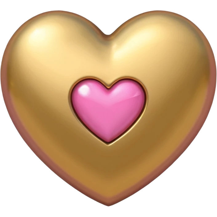 gold heart with one mini pink heart inside of it  emoji