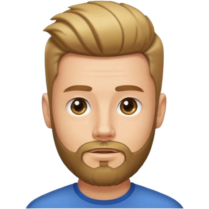 Chico joven con barba cara alargada y tupé emoji