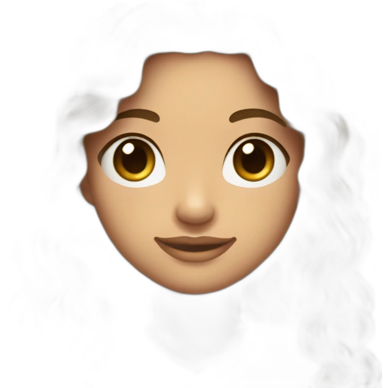 Cuerpo entero chica de 16 años con pelo rizado negro y con braquets con un polo azul y una falta corta azul marino emoji