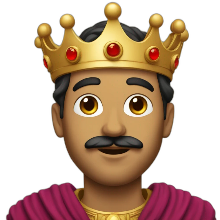 El bey Tunisia with a beatd, a moustache and a crown  emoji
