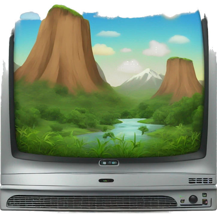 flat screen TV with nature documentary emoji