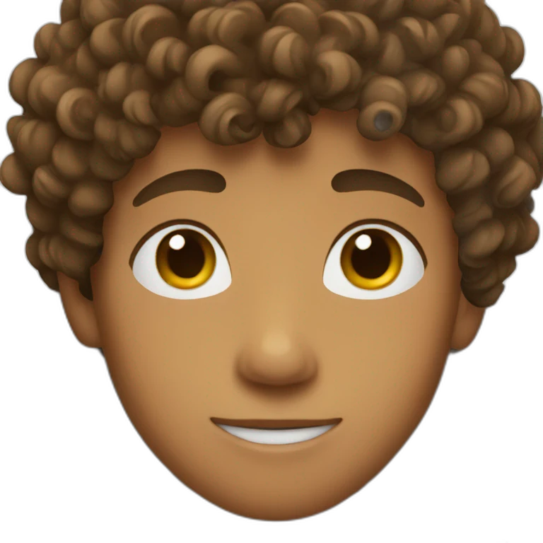 Boy with curly brown hair emoji