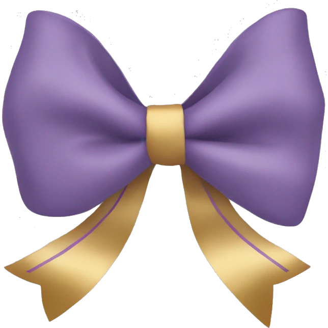 Muted violet and gold bow emoji