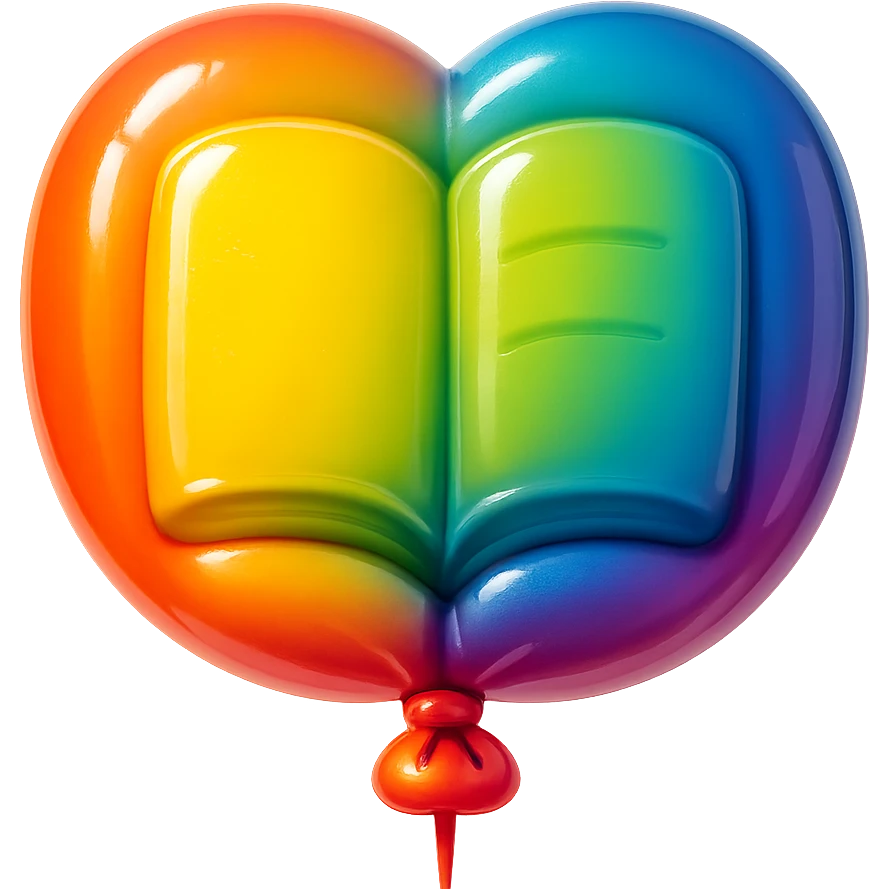 book emoji, balloon style, round and cute emoji