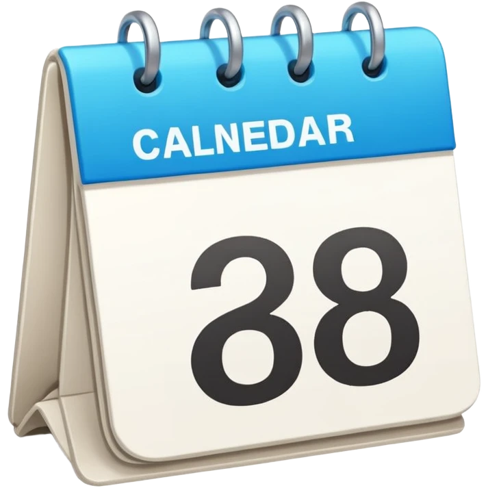 calendar in perspective, only the number 28, without the rest of the text emoji