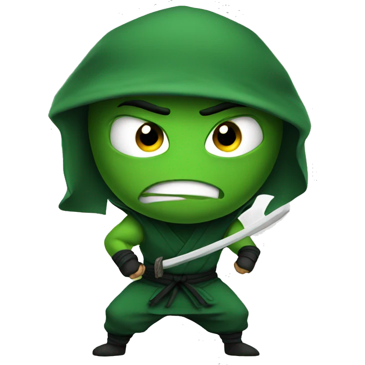 green angry ninja emoji