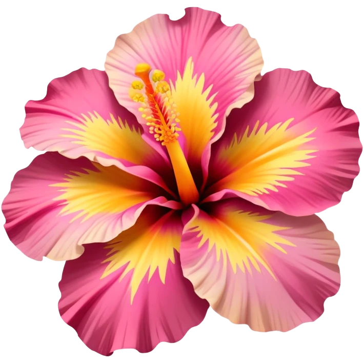 orange yellow and pink hibiscus flower emoji