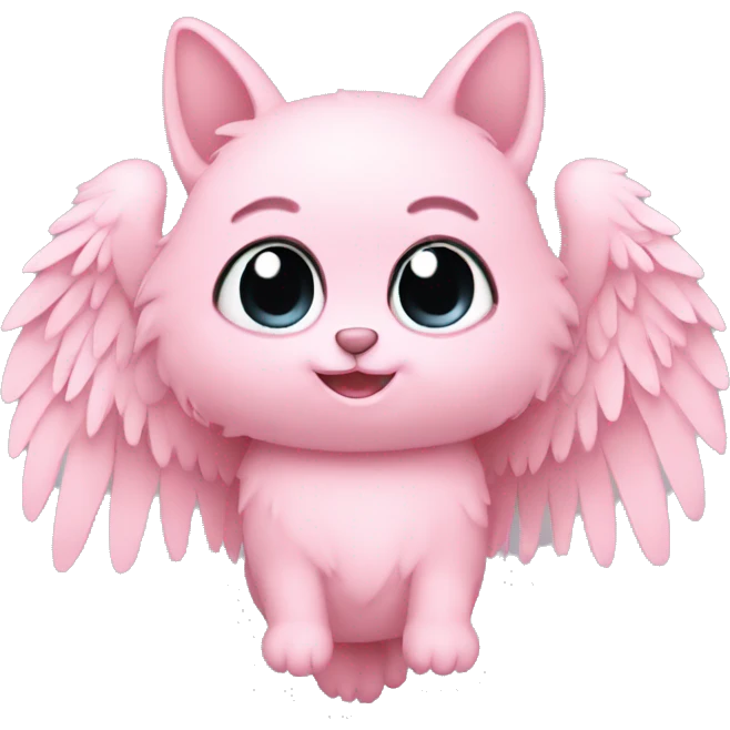 Furry Blush Pink heart with wings  emoji