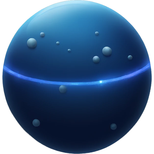 Dark blue futuristic planet with fog emoji