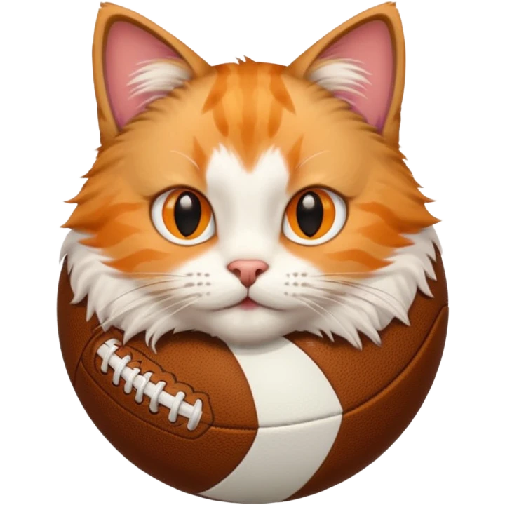 Cat with a football emoji