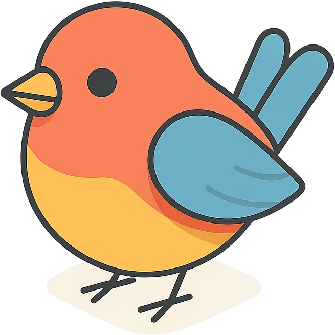 A cute bird used as an app icon emoji
