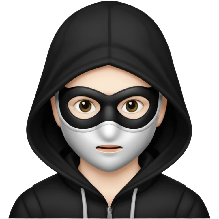 burglar with mask and black white clothes emoji