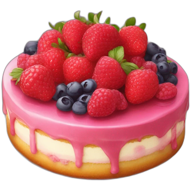 Gâteau à la fraise framboise et myrtille emoji