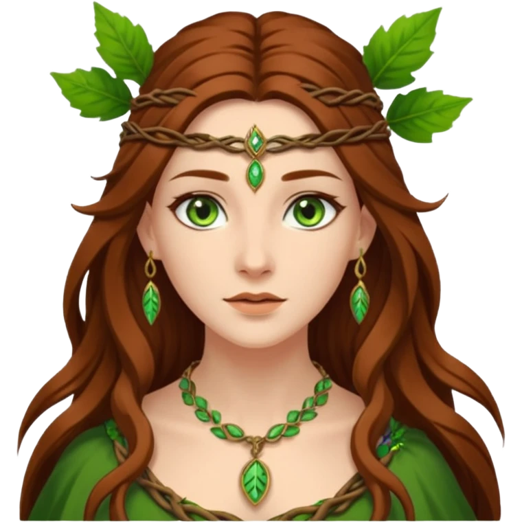 Leaf-necklace druid queen emoji