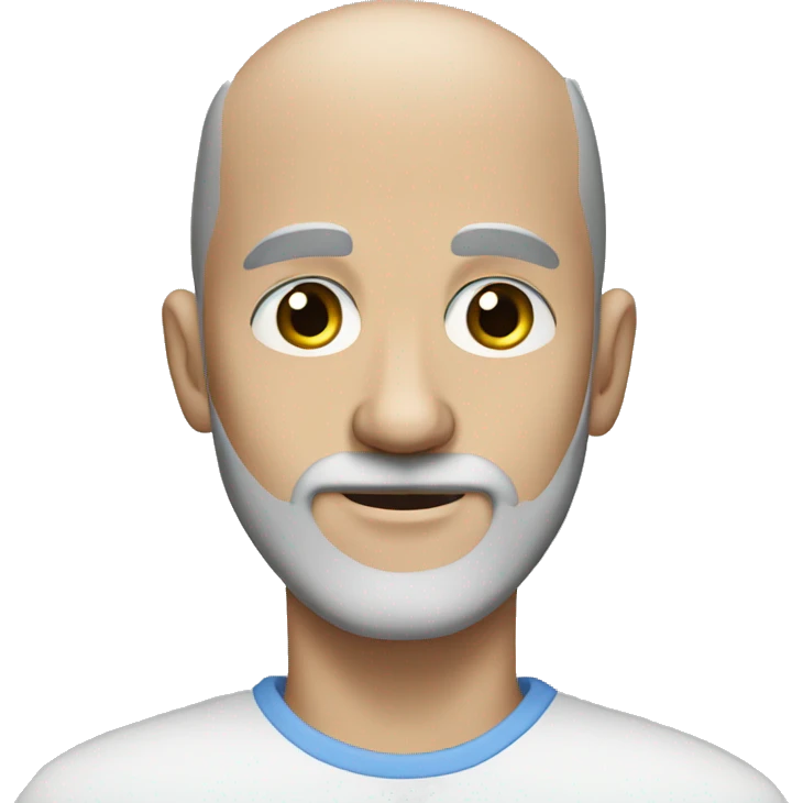 Bald man with a grey beard blue eyes emoji