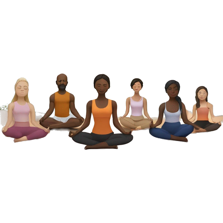 “Capture a serene sunrise yoga session outdoors, showcasing diverse participants in peaceful poses, embodying harmony with nature.” emoji
