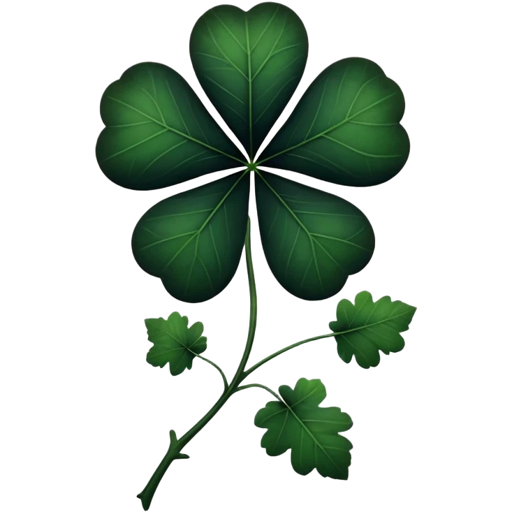 5 leaf black clover  emoji