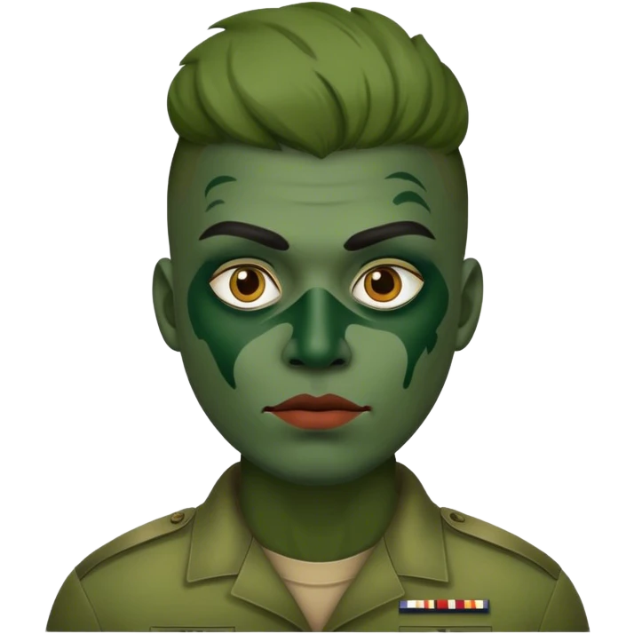painted face army man emoji