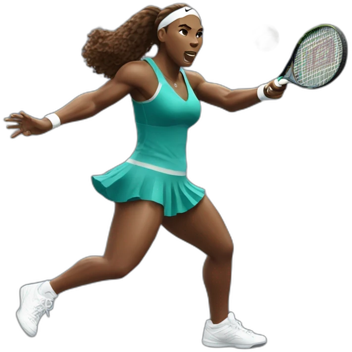 Serena Williams hitting tennis ball emoji