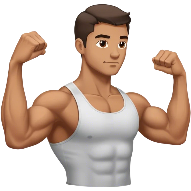 side view guy doing bicep-curls emoji