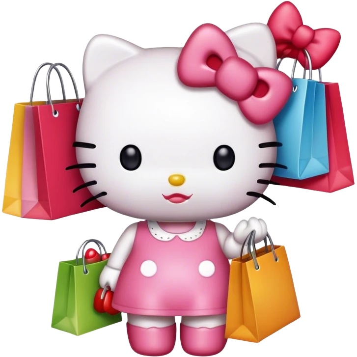 Hello kitty with shopping  emoji