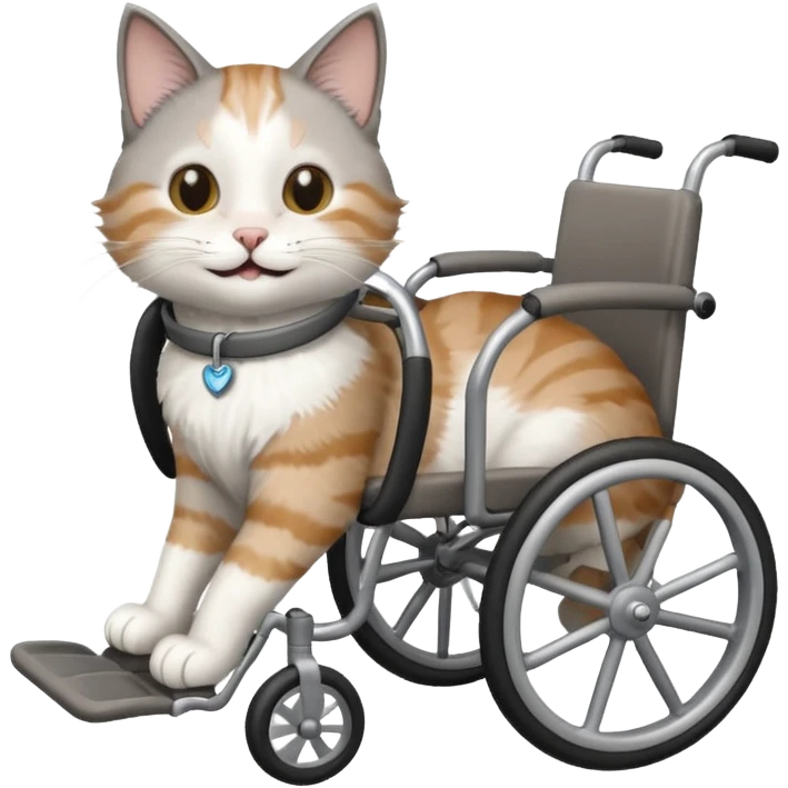 disabled cat in cat wheelchair emoji