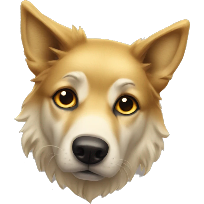 realistic animal close up golden point ears emoji Wolf salvation dog  emoji