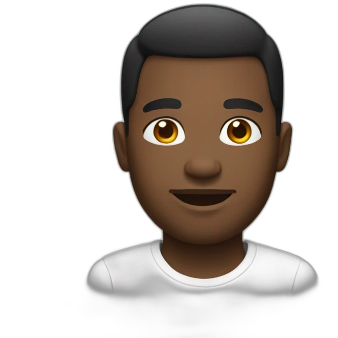 A black gay wearing a White shirt  emoji