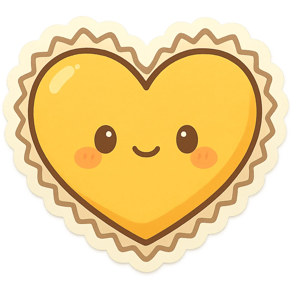yellow heart with a zigzag border emoji