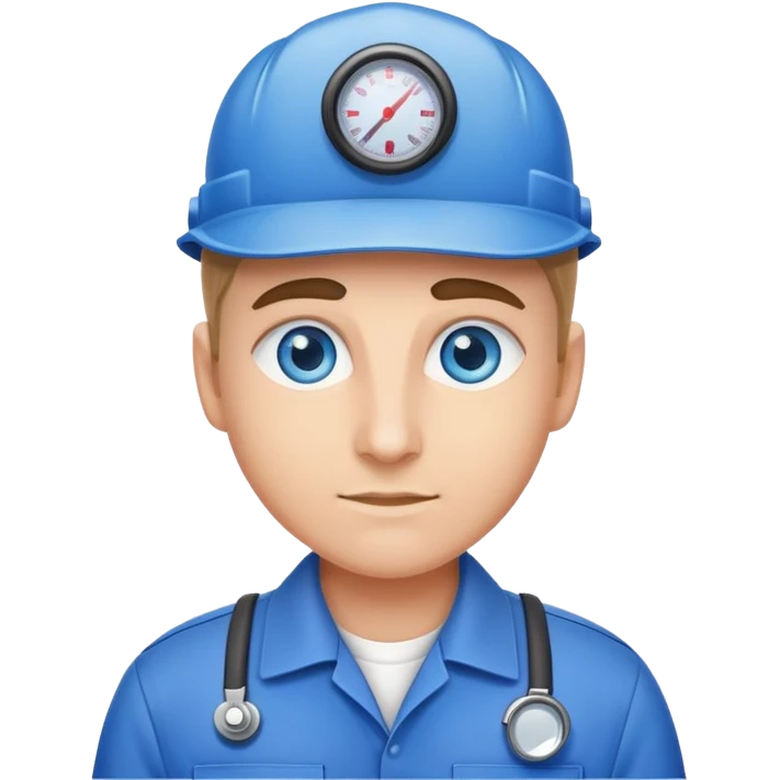 pest control technician with blue eyes emoji