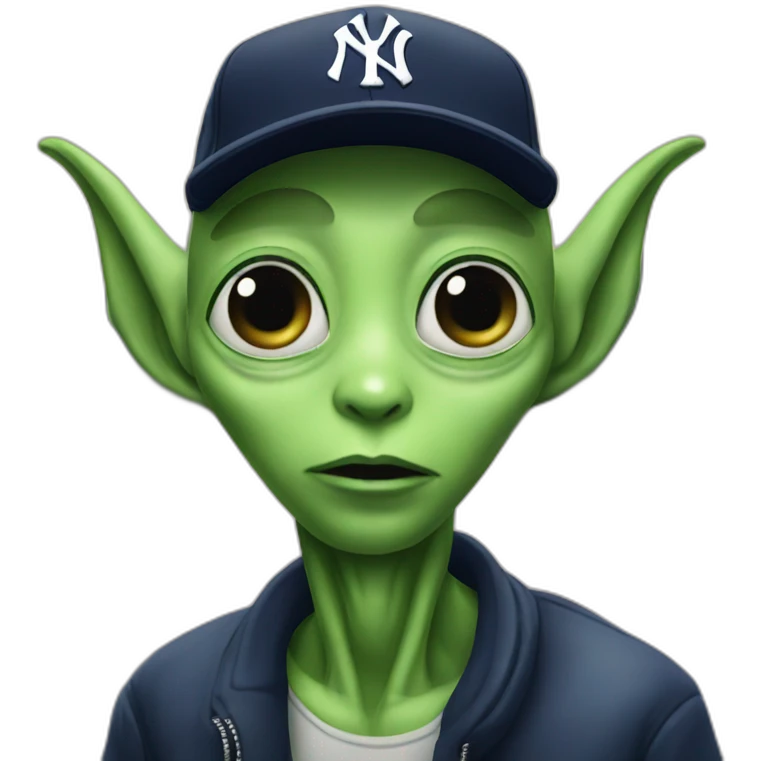 alien with yankees cap emoji