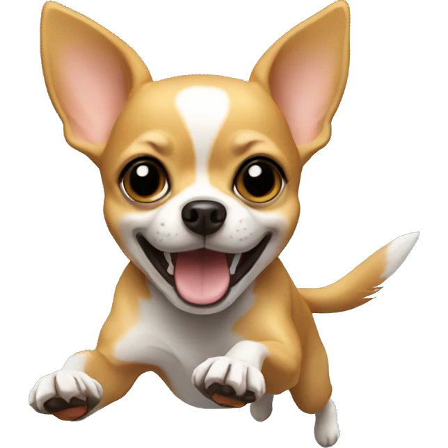 Chihuahua jumping Thrue a ring emoji
