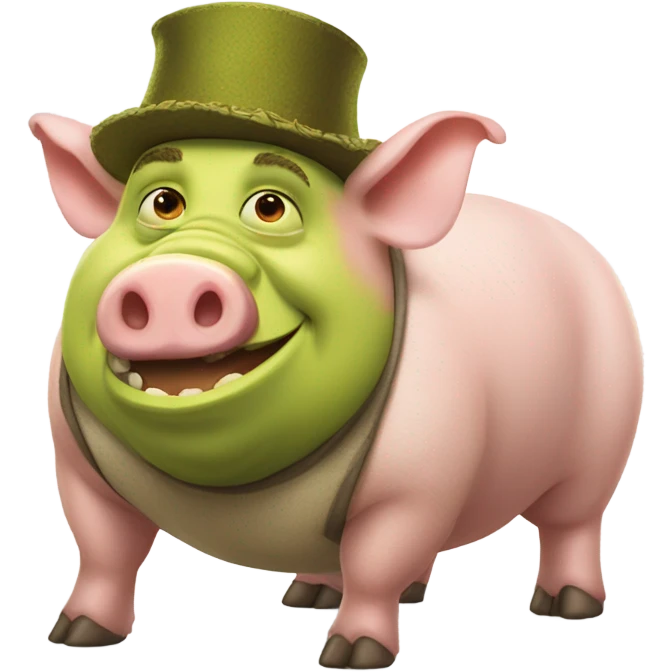 Shrek pig with hat on emoji