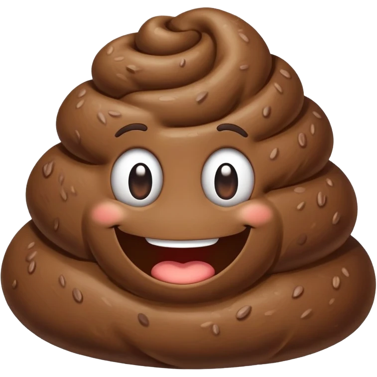 Poop with smile face emoji