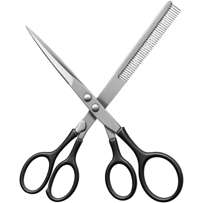 barber shop, scissors, comb. emoji